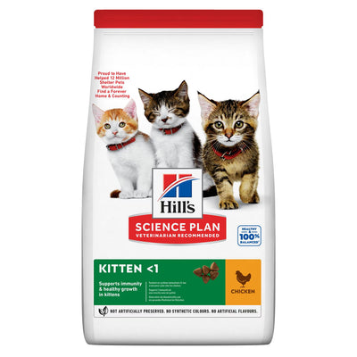 Croquettes pour chaton  – Recette au poulet – Hill’s Science Plan 300 g / 1,5 kg / 3 kg