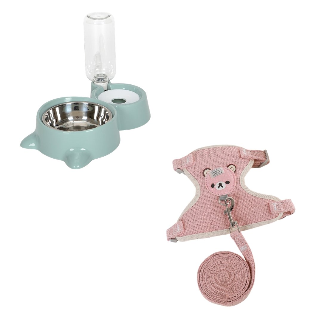 Harnais Rafraîchissant + Mangeoire Automatique pour Animaux