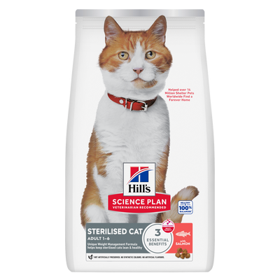 Hill’s Cat Food Science Plan Sterilised Adult (1–6 Years) Salmon Recipe