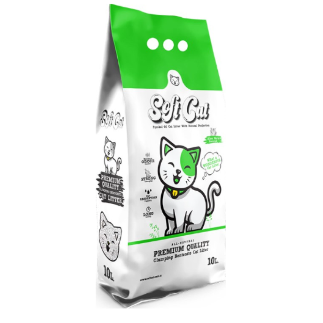 Litière Agglomérante Soft Cat – 5L / 10L (Savon de Marseille / Lavande / Aloe Vera)