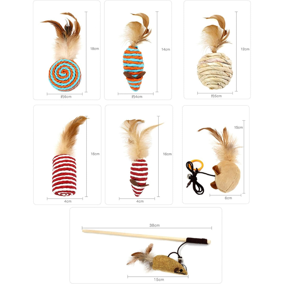 Jouet Interactif pour Chat – Baguette avec Plumes (7 Pièces)
