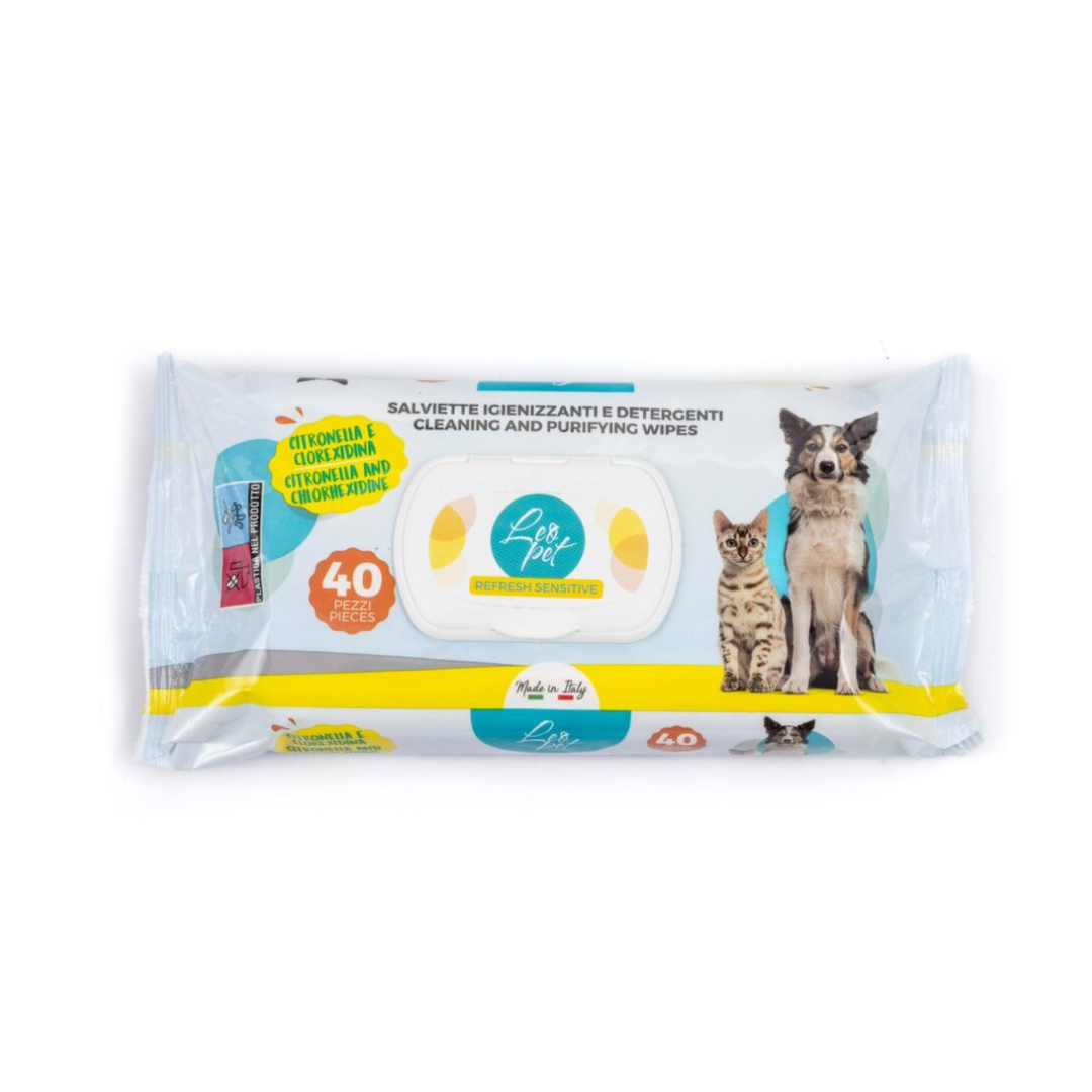 LeoPet Sanitary Wipes for Dogs & Cats – 40 Count
