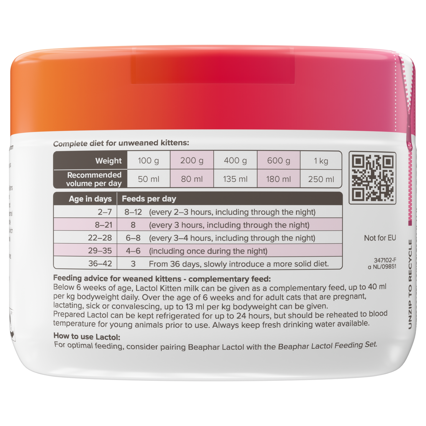 Beaphar Lactol Lait de Remplacement Chaton – 250 g