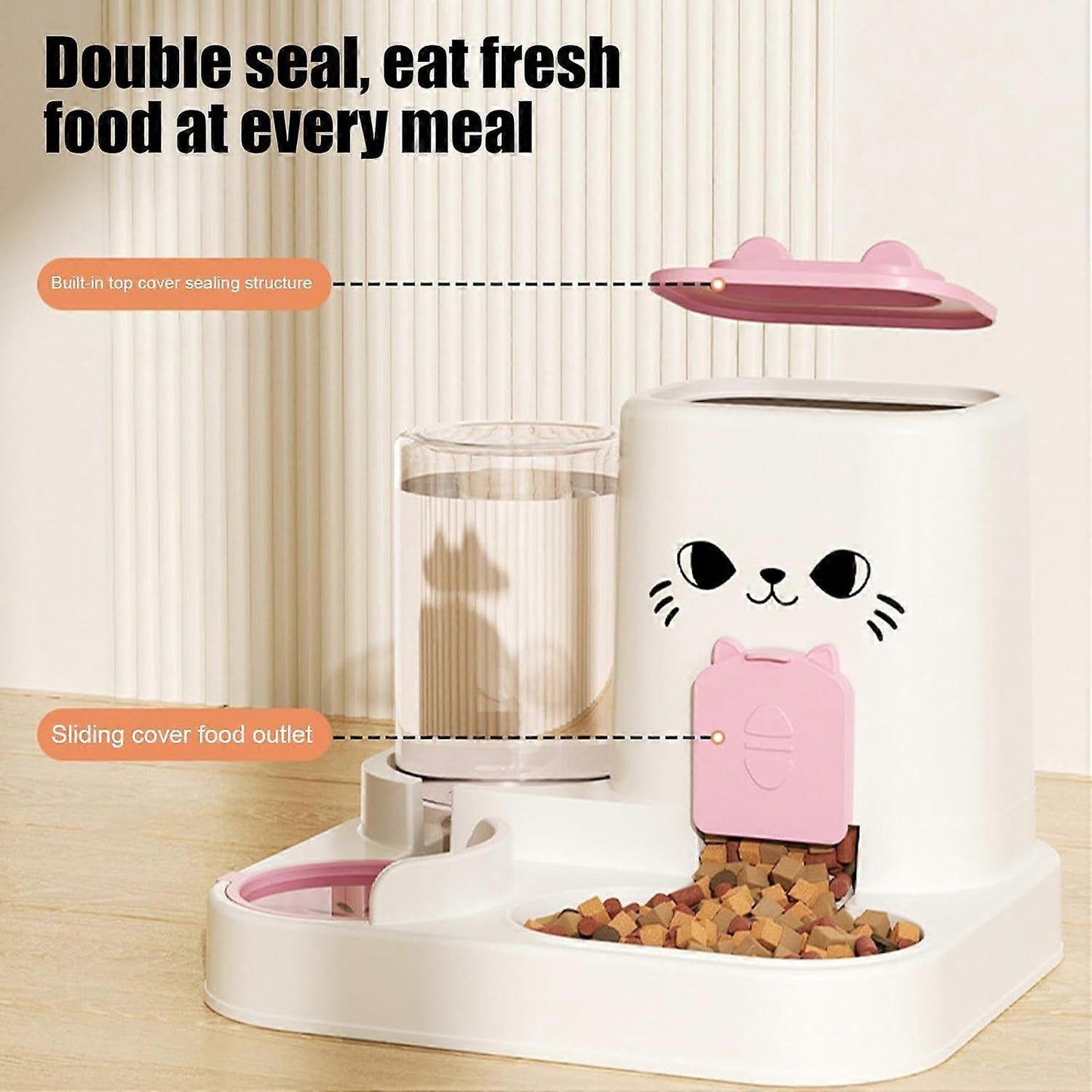 Automatic Cat Feeder with Water Dispenser – Gravity Feeding Station