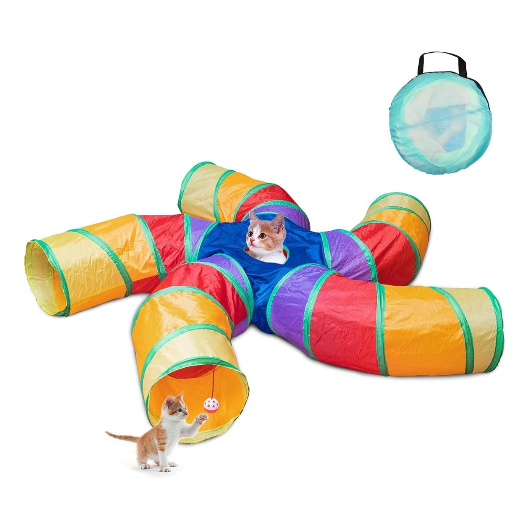 Tunnel 5 Voies pour Chat – Grand Tube de Jeu Intérieur