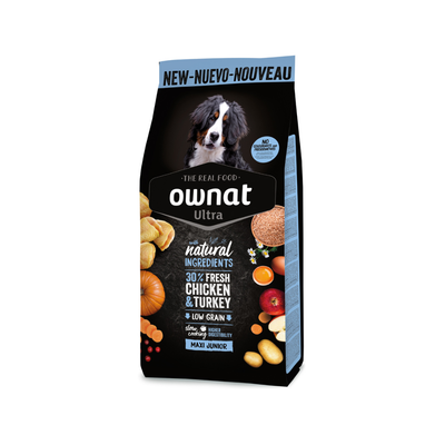 Ownat Ultra Maxi Junior Dog Food 12kg – Natural Food for Large Breed Puppies