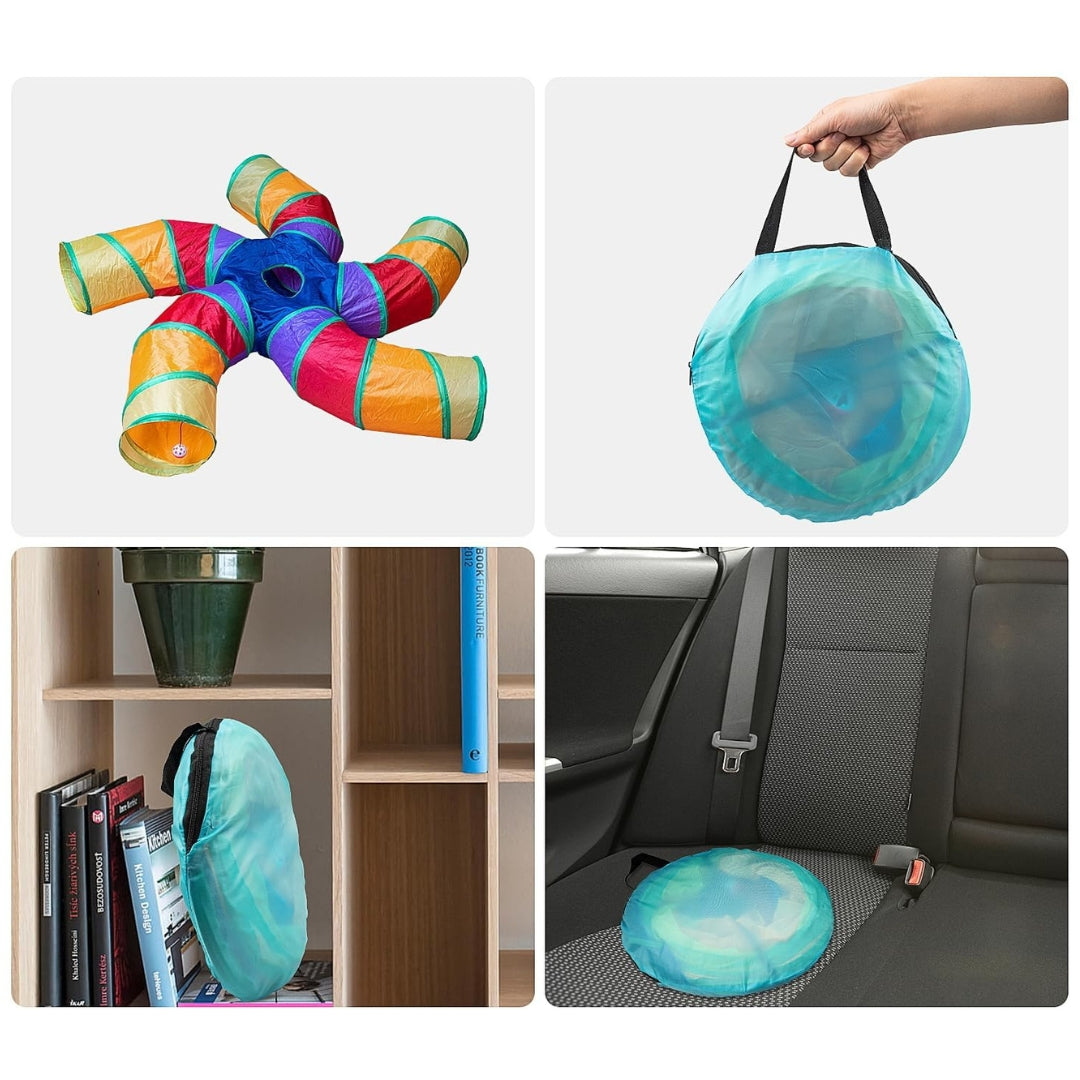 Tunnel 5 Voies pour Chat – Grand Tube de Jeu Intérieur