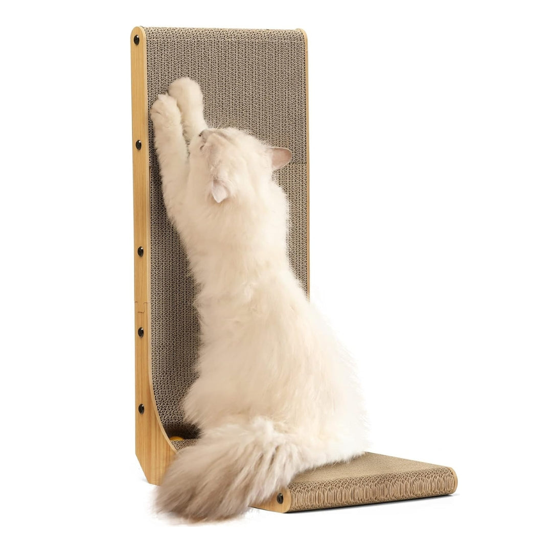 Griffoir en L pour Chat – Carton Mural avec Jouet