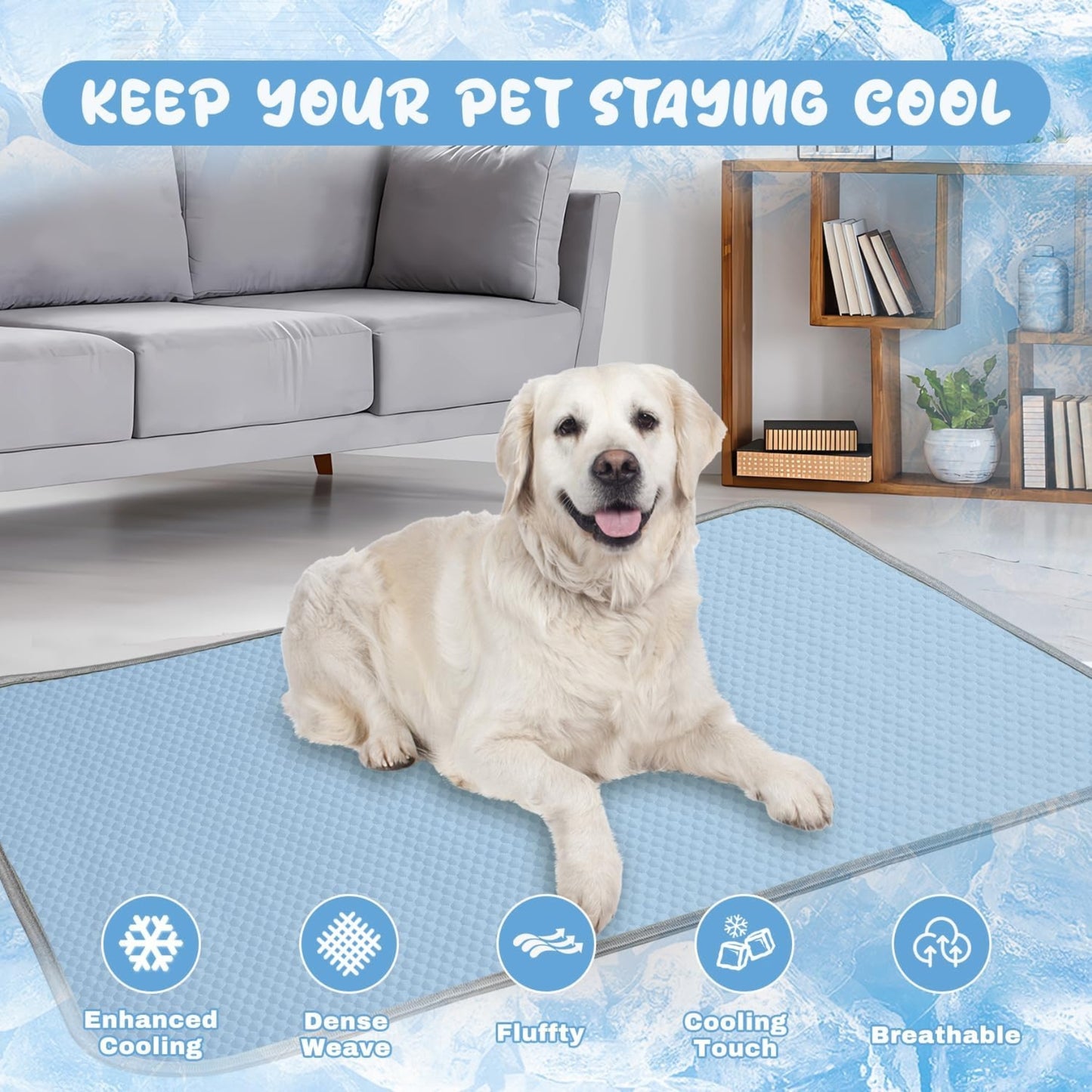 Tapis Rafraîchissant Été pour Chiens & Chats – Coussin en Soie de Glace Lavable