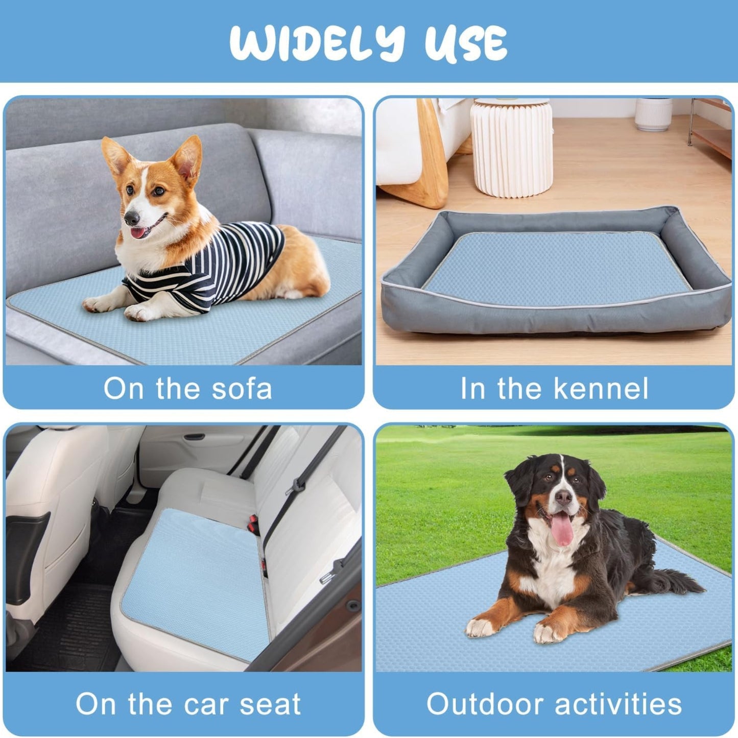 Tapis Rafraîchissant Été pour Chiens & Chats – Coussin en Soie de Glace Lavable