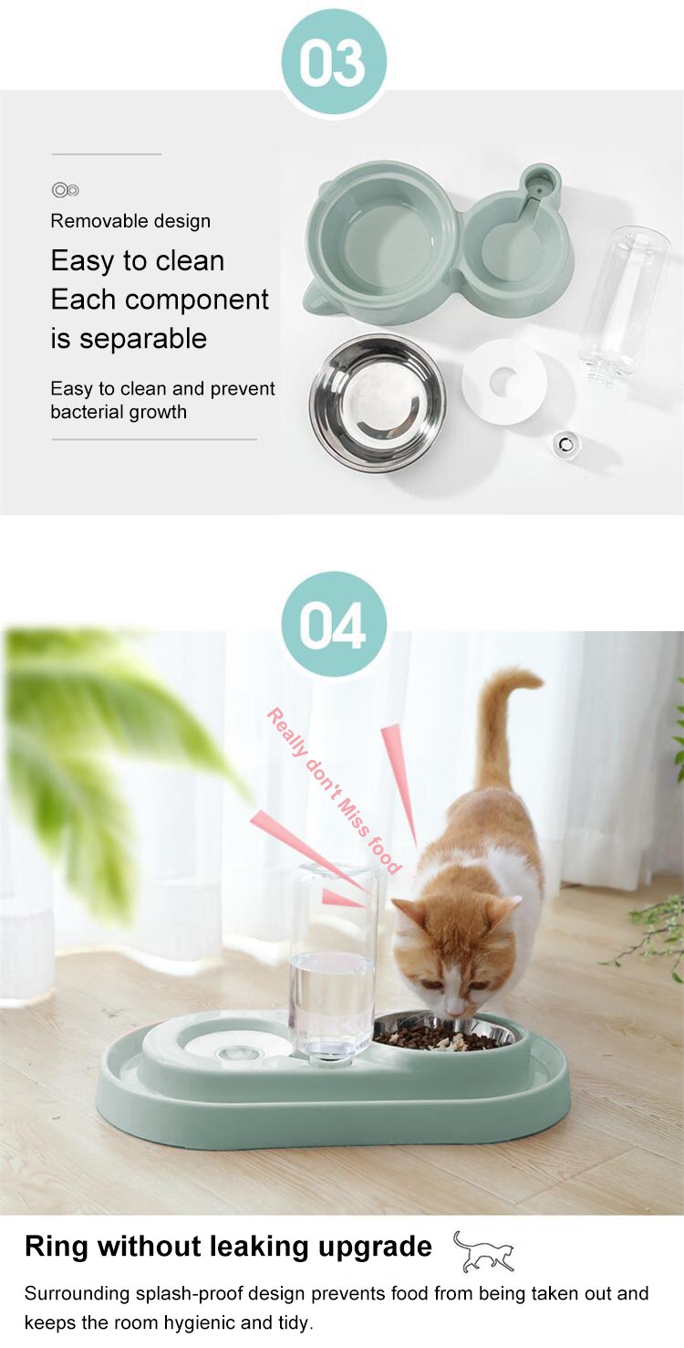 Mangeoire Automatique pour Chat et Chien - Distributeur de Nourriture et d'Eau