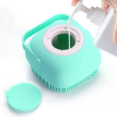 Brosse pour Chat et Chien - Brosse de Bain en Silicone avec Distributeur de Shampoing