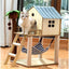 Wooden Cat Tree with House, Hammock & Sisal Scratching Post