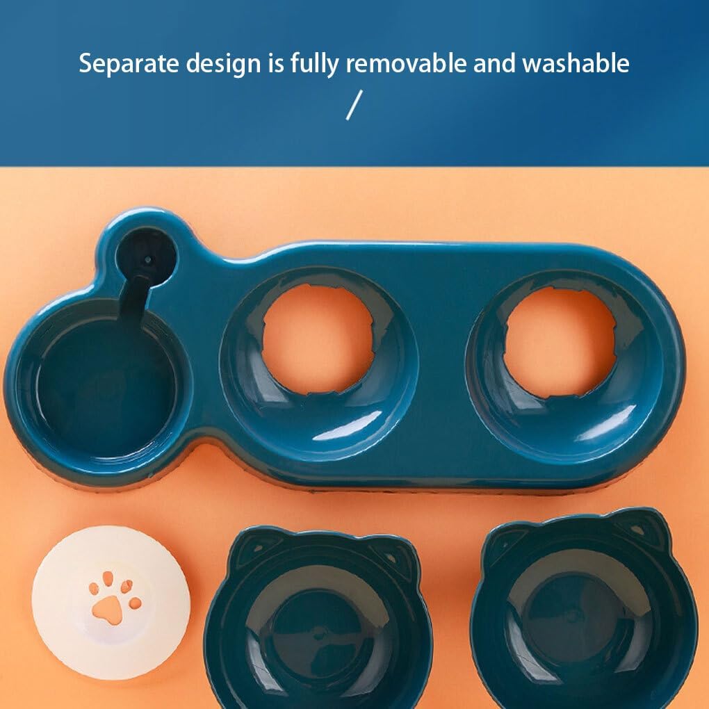 Gamelle inclinée pour chat avec distributeur d'eau automatique – Anti-déversement et facile à nettoyer