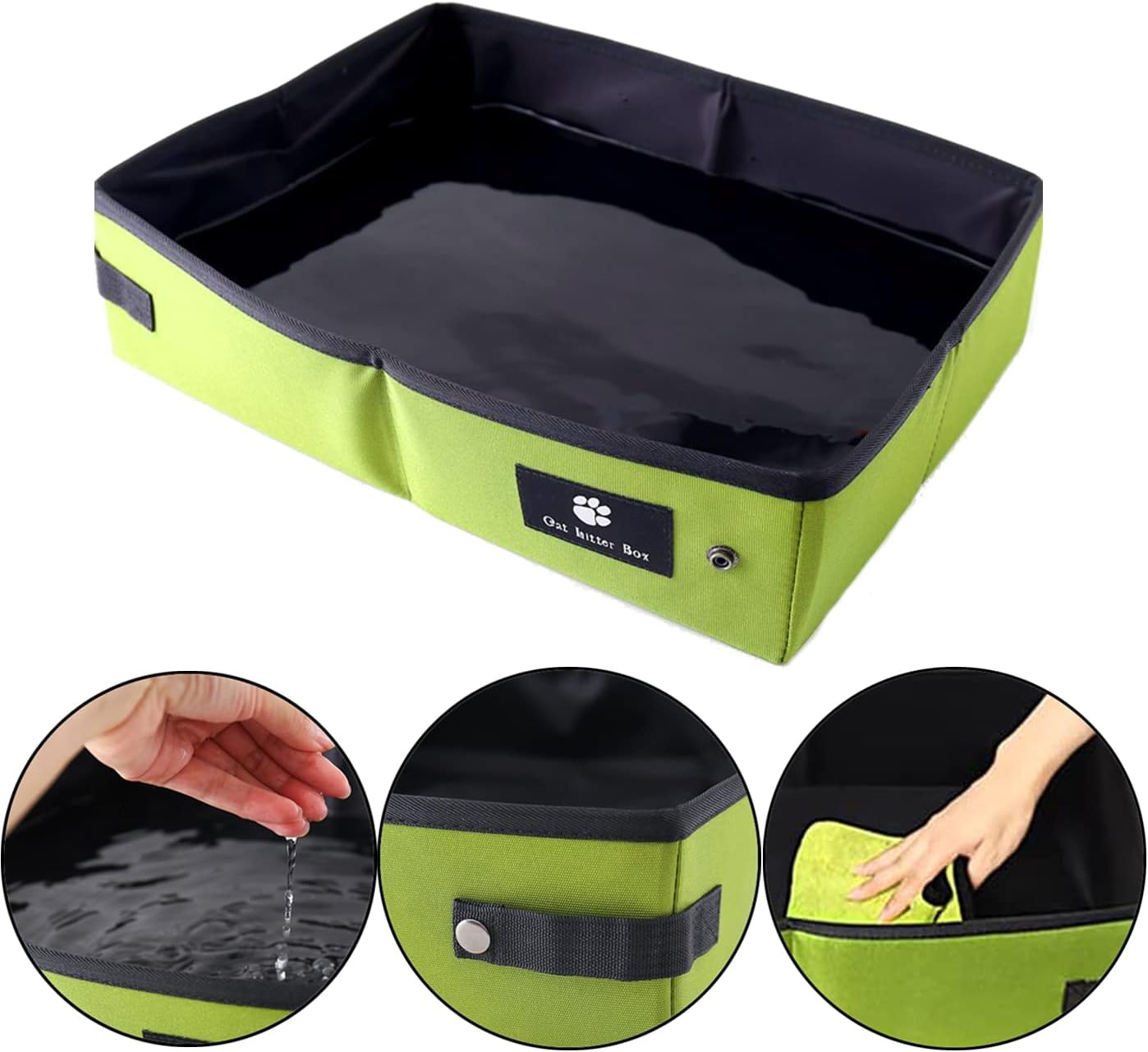 Bac à Litière Pliable pour Chat – Portable et Imperméable