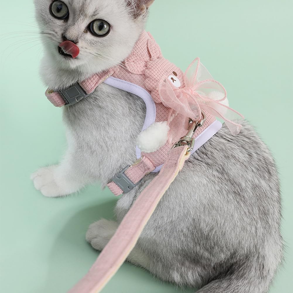 Harnais avec Laisse pour Chat et Petit Chien – Ajustable