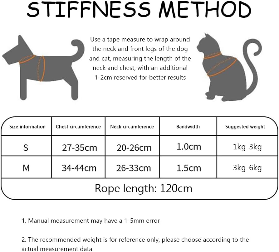 Harnais avec Laisse pour Chat et Petit Chien – Ajustable