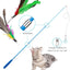 Jouet interactif pour chat avec tige télescopique et 3 plumes