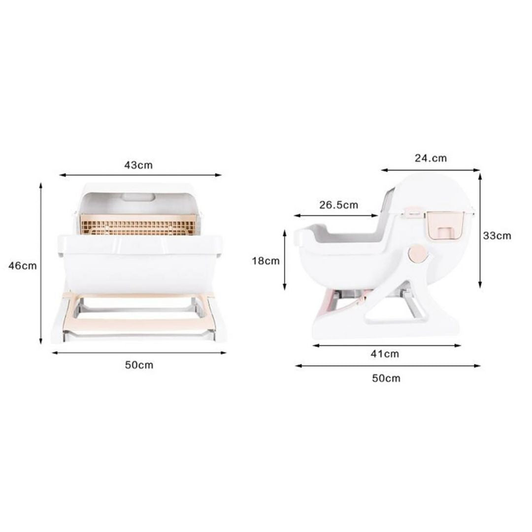 Bac à Litière Chat Semi-Automatique – Grand Plateau en PP