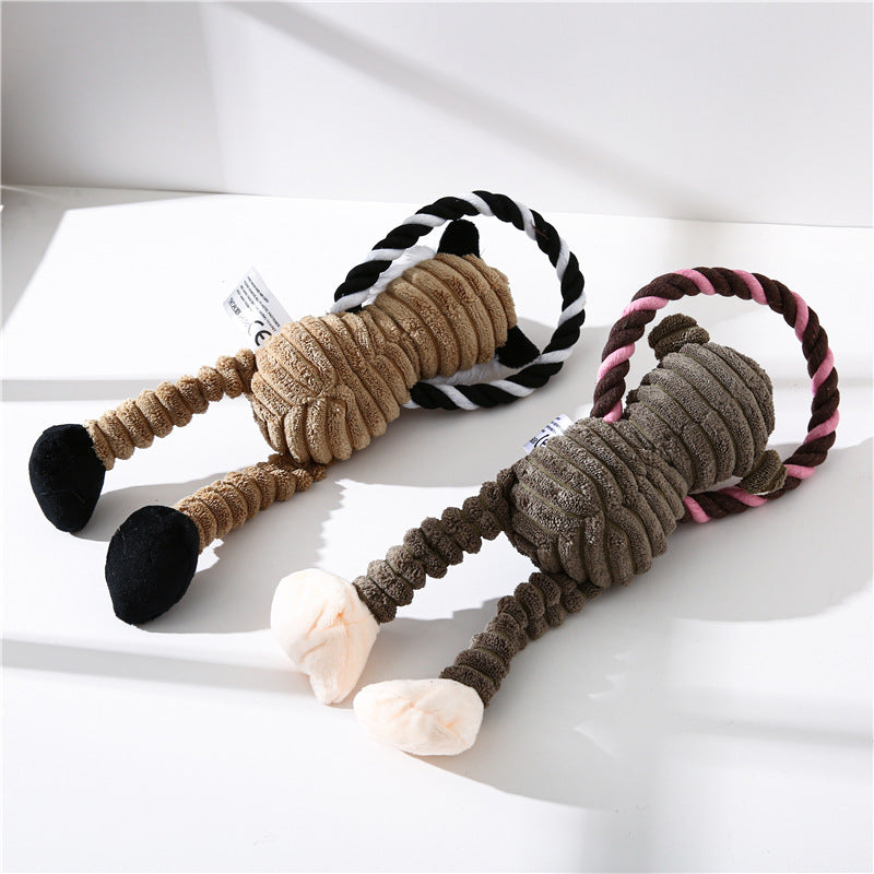 Jouets pour chiens à mâcher couineurs - Éléphant, Tigre, Singe