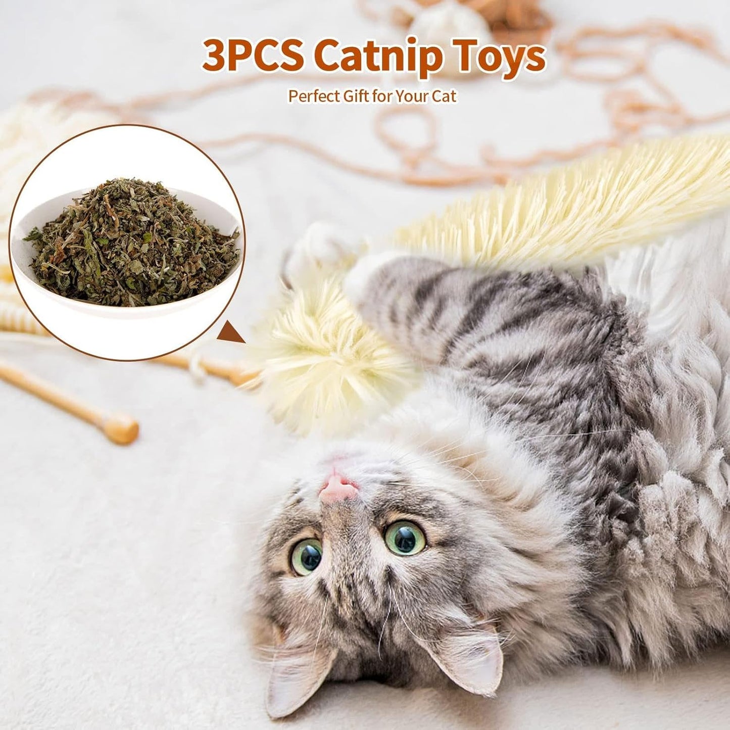 Jouet Oreiller à Cataire – Peluche Anti-Morsure avec Bruissement