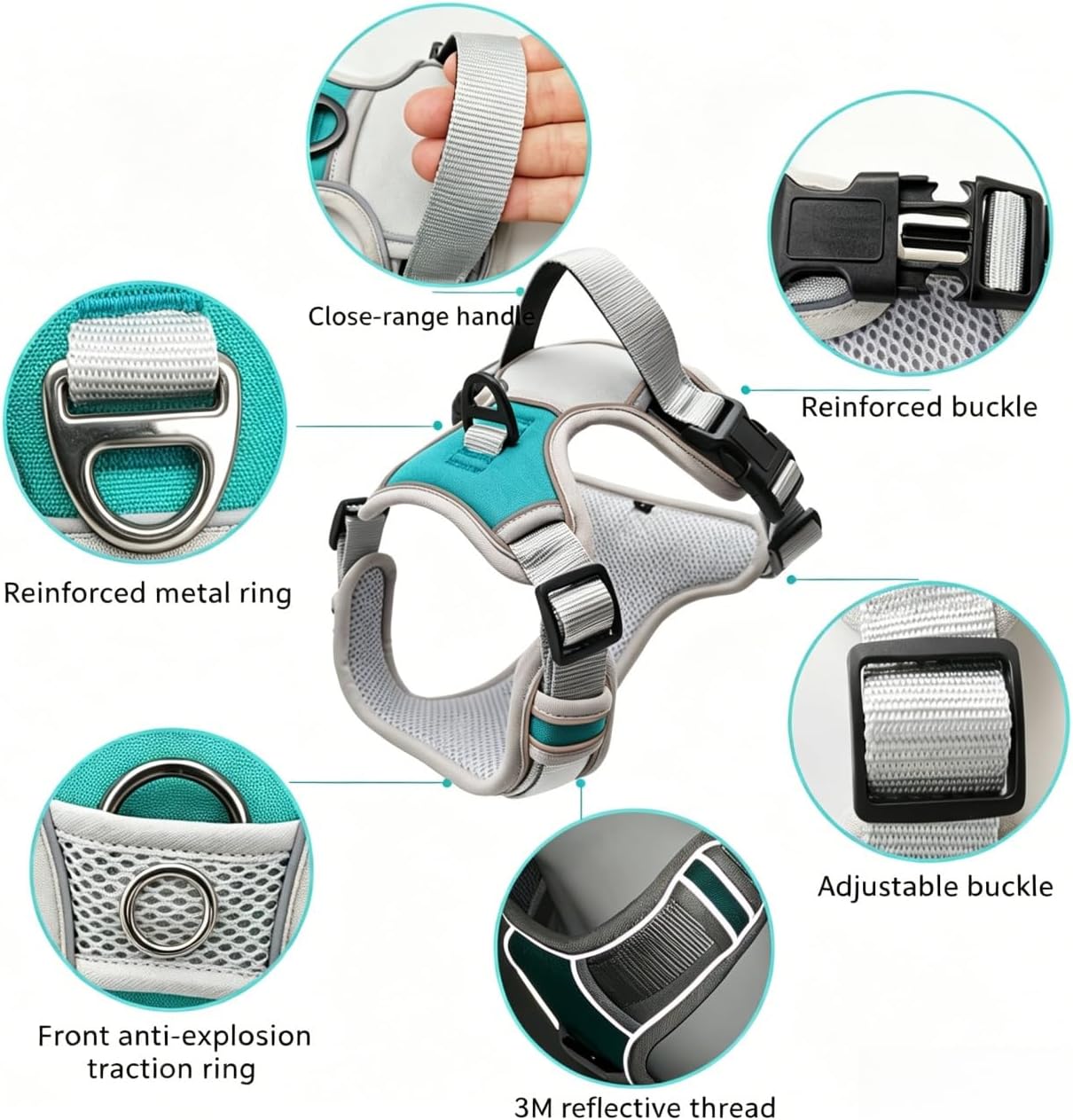 No-Pull Dog Harness & Rope Leash Set – Adjustable & Reflective