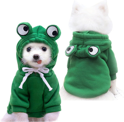 Sweat à Capuche Grenouille pour Chien – Manteau Douillet en Polaire pour Chiens et Chats