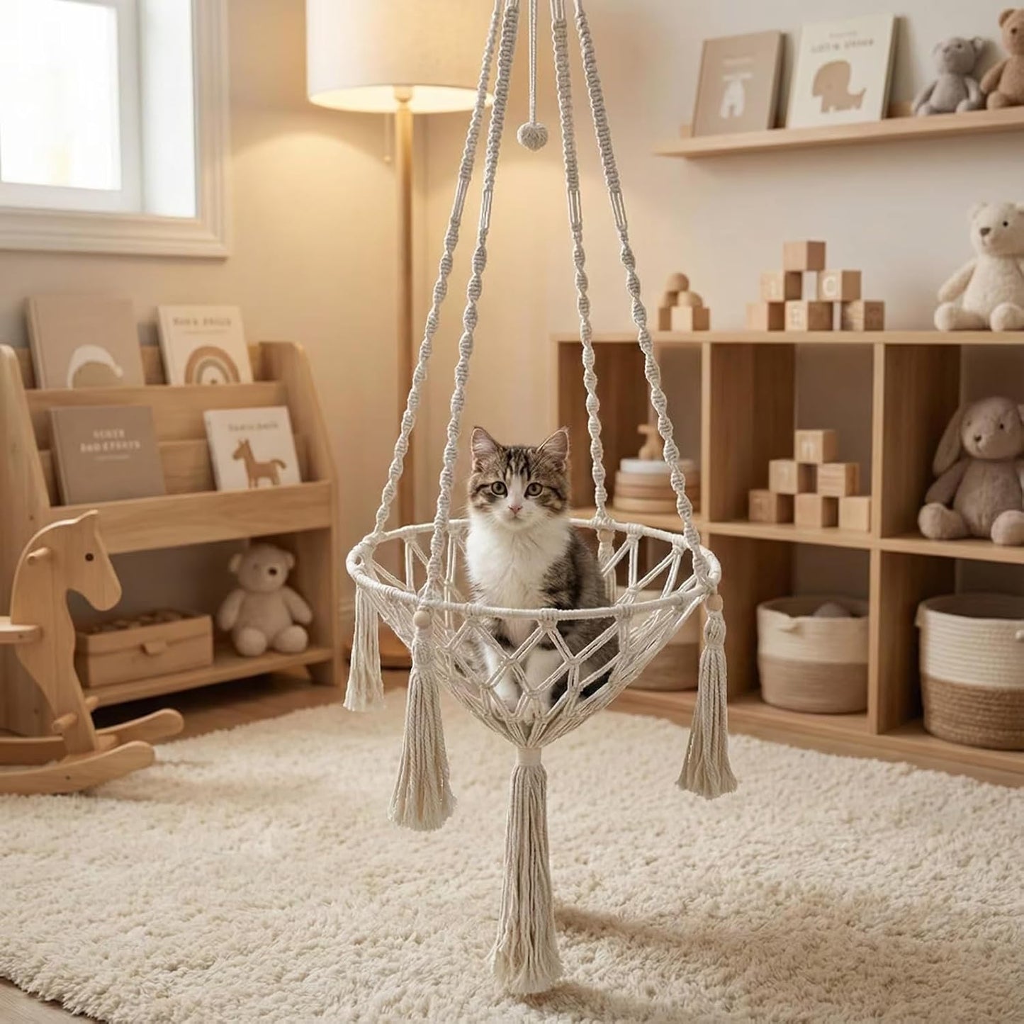 Hamac Suspendu pour Chat – Lit avec Coussin en Coton