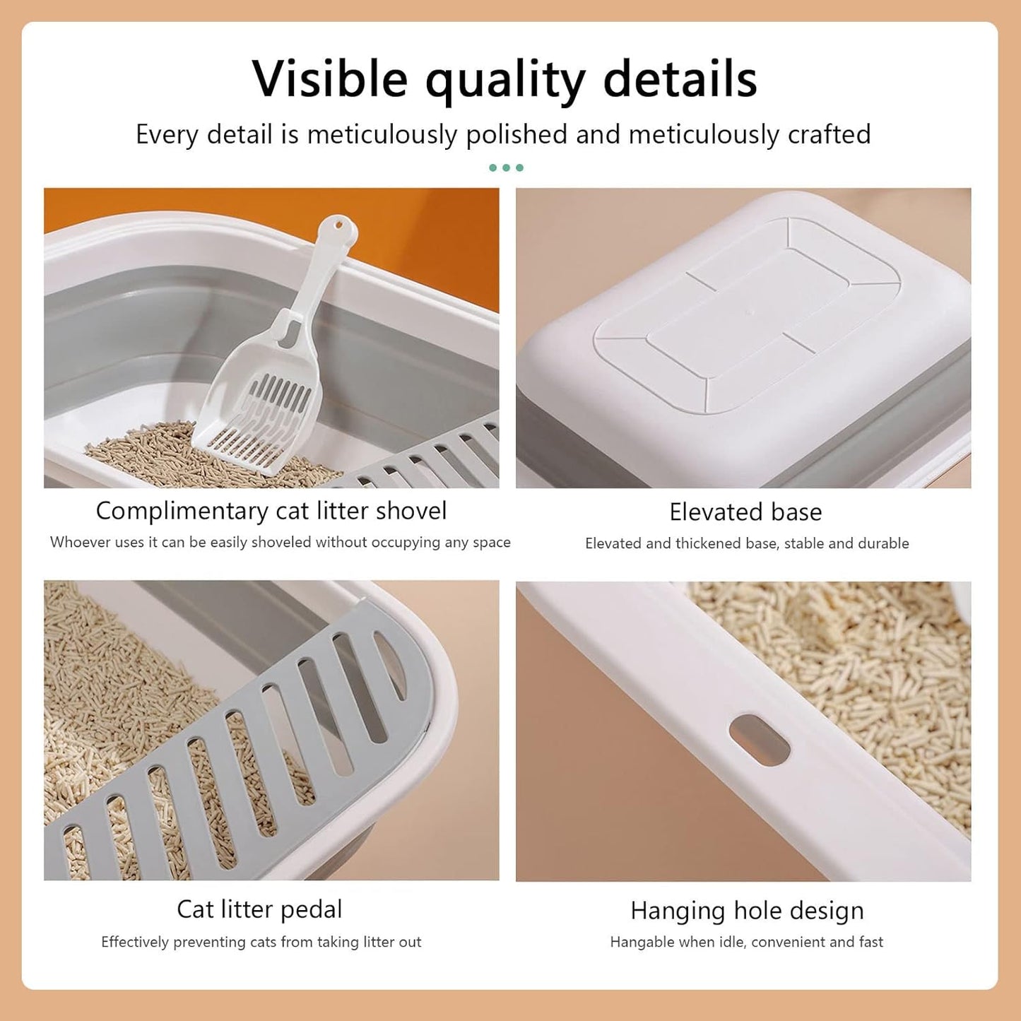 Bacs à litière pour chat - pliables avec pelle