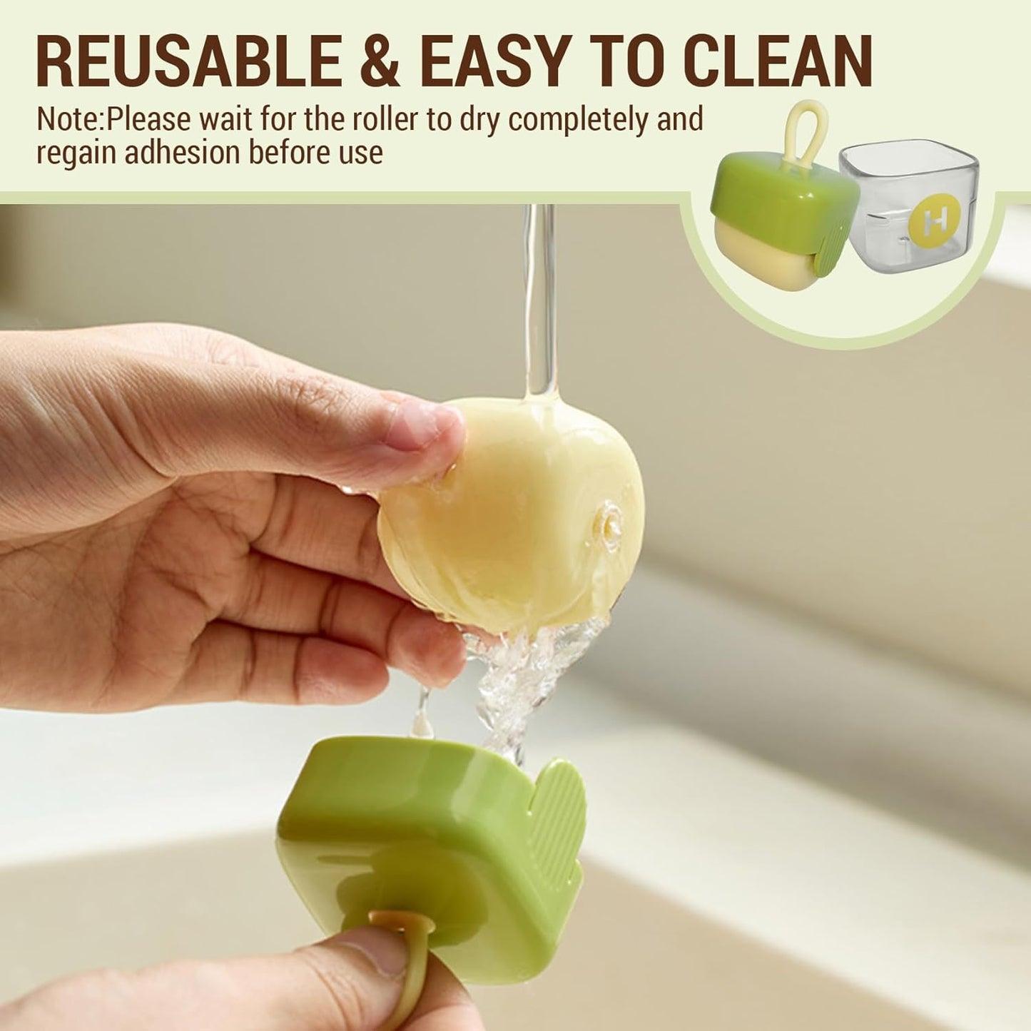 Rouleau Anti-Peluches Lavable – Ramasse-Poils Réutilisable pour Vêtements & Meubles
