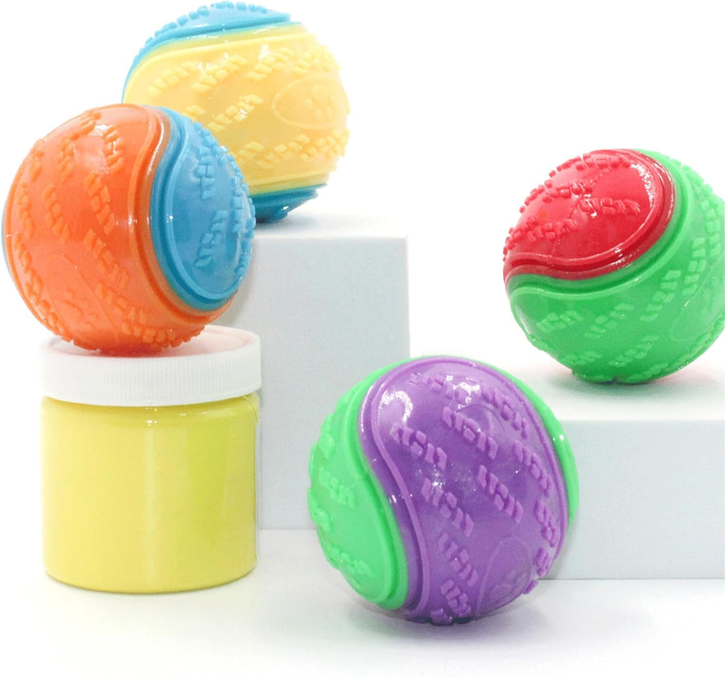 Balle à Mâcher Interactive pour Chien – Jouet Squeaky en Caoutchouc Résistant