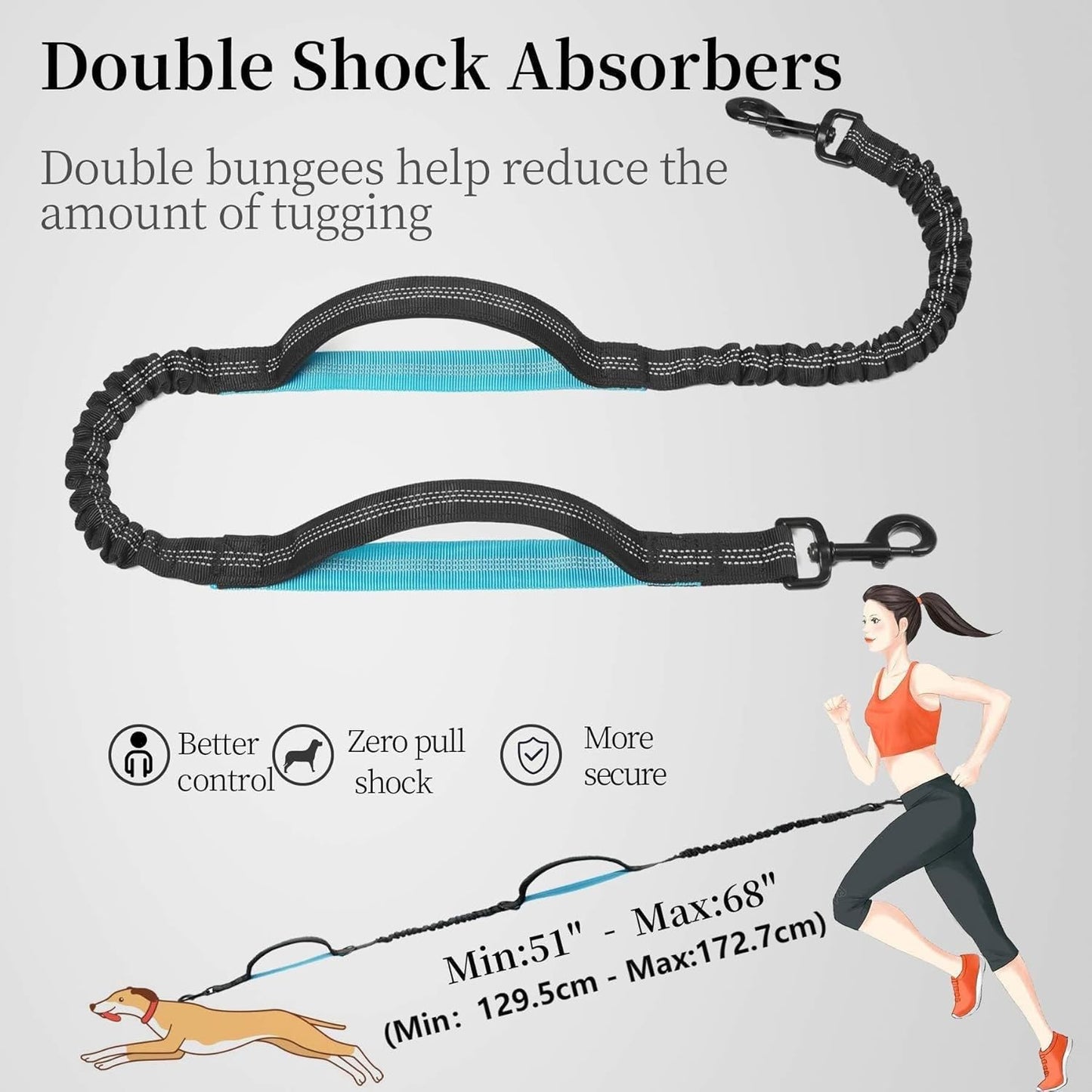 Laisse Chien Mains Libres – Ceinture avec Amortisseur