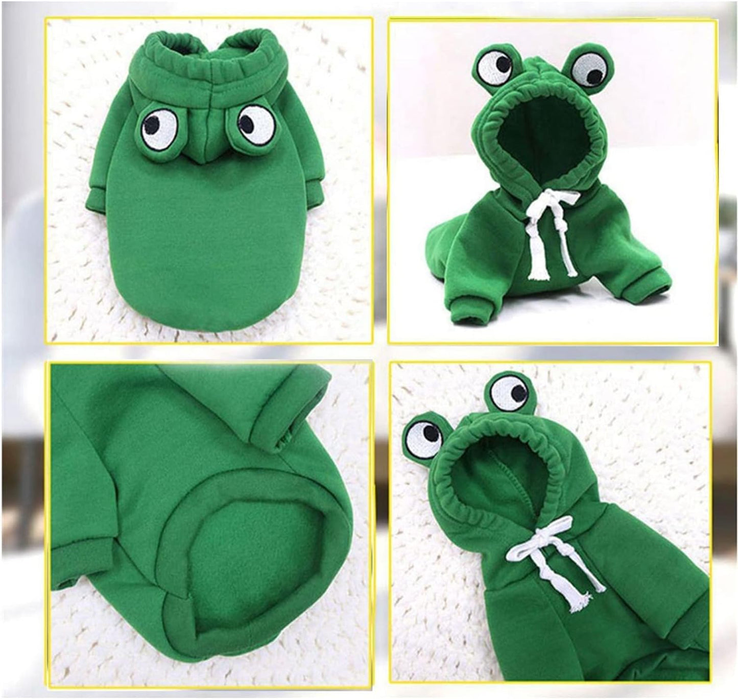 Sweat à Capuche Grenouille pour Chien – Manteau Douillet en Polaire pour Chiens et Chats