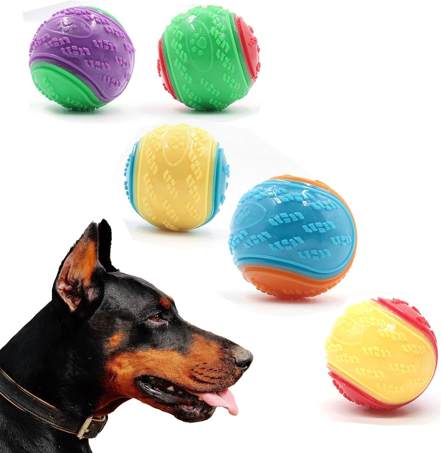 Balle à Mâcher Interactive pour Chien – Jouet Squeaky en Caoutchouc Résistant