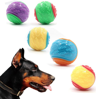 Balle à Mâcher Interactive pour Chien – Jouet Squeaky en Caoutchouc Résistant
