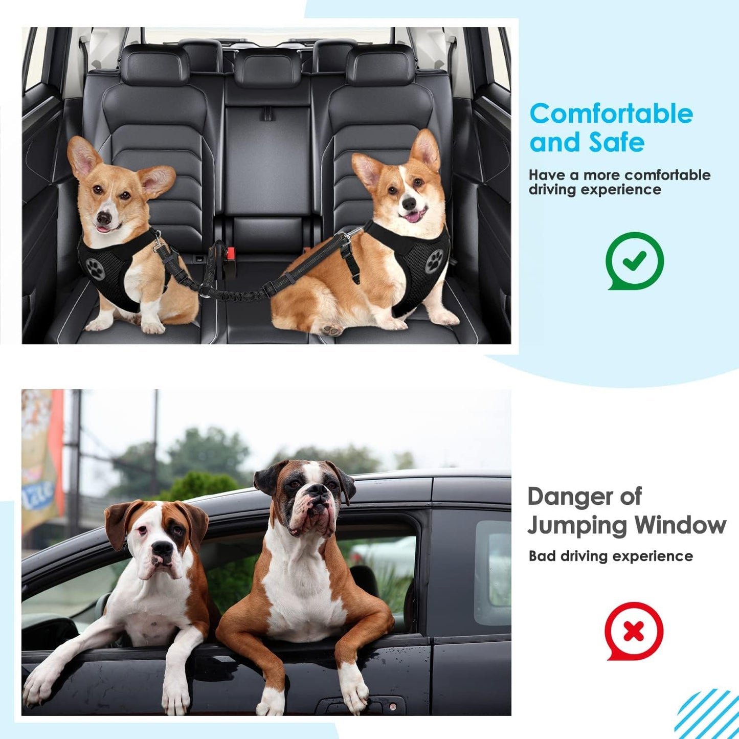 Double Dog Car Seat Belt – Adjustable Safety Restraint