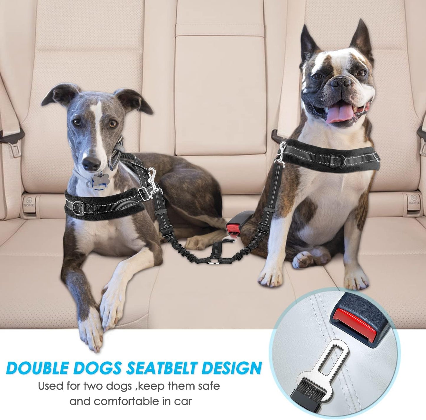 Double Dog Car Seat Belt – Adjustable Safety Restraint