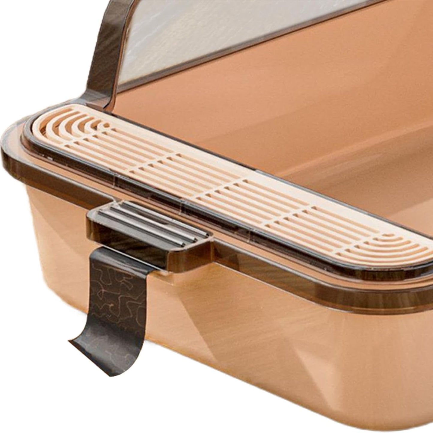 Open Top Cat Litter Box – High Side Tray with Scoop
