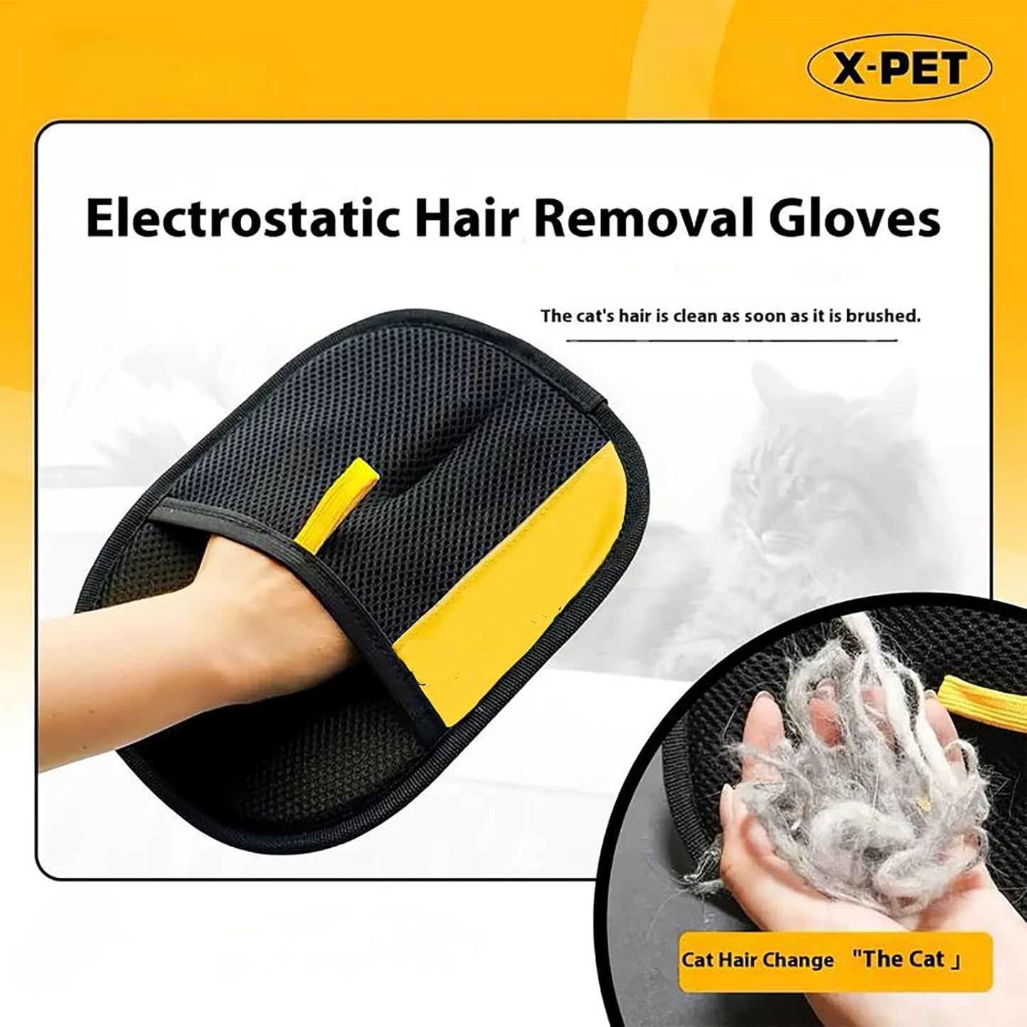 Pet Hair Remover Gloves – Double-Sided Grooming Gloves