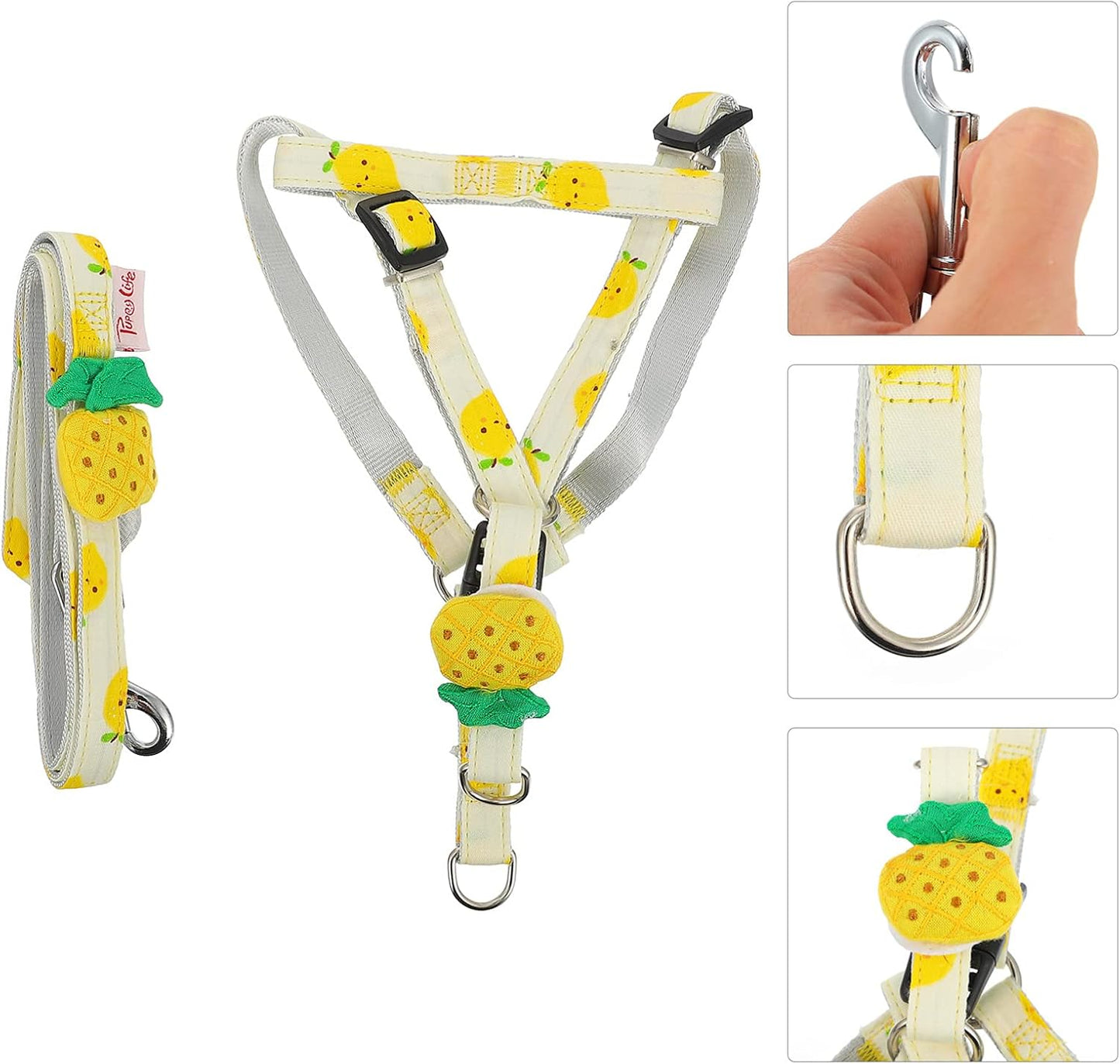 Pineapple Dog Harness & Leash Set – Adjustable Pet Harness