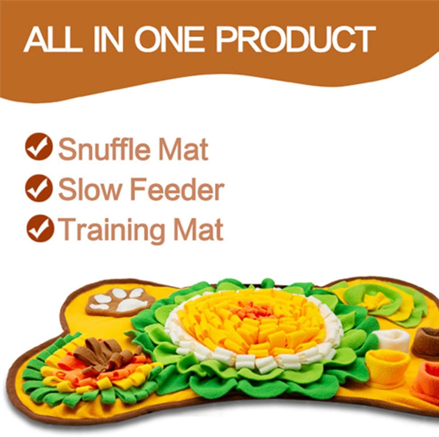 Dog Snuffle Mat – Interactive Feeding Puzzle Mat 64×43 cm