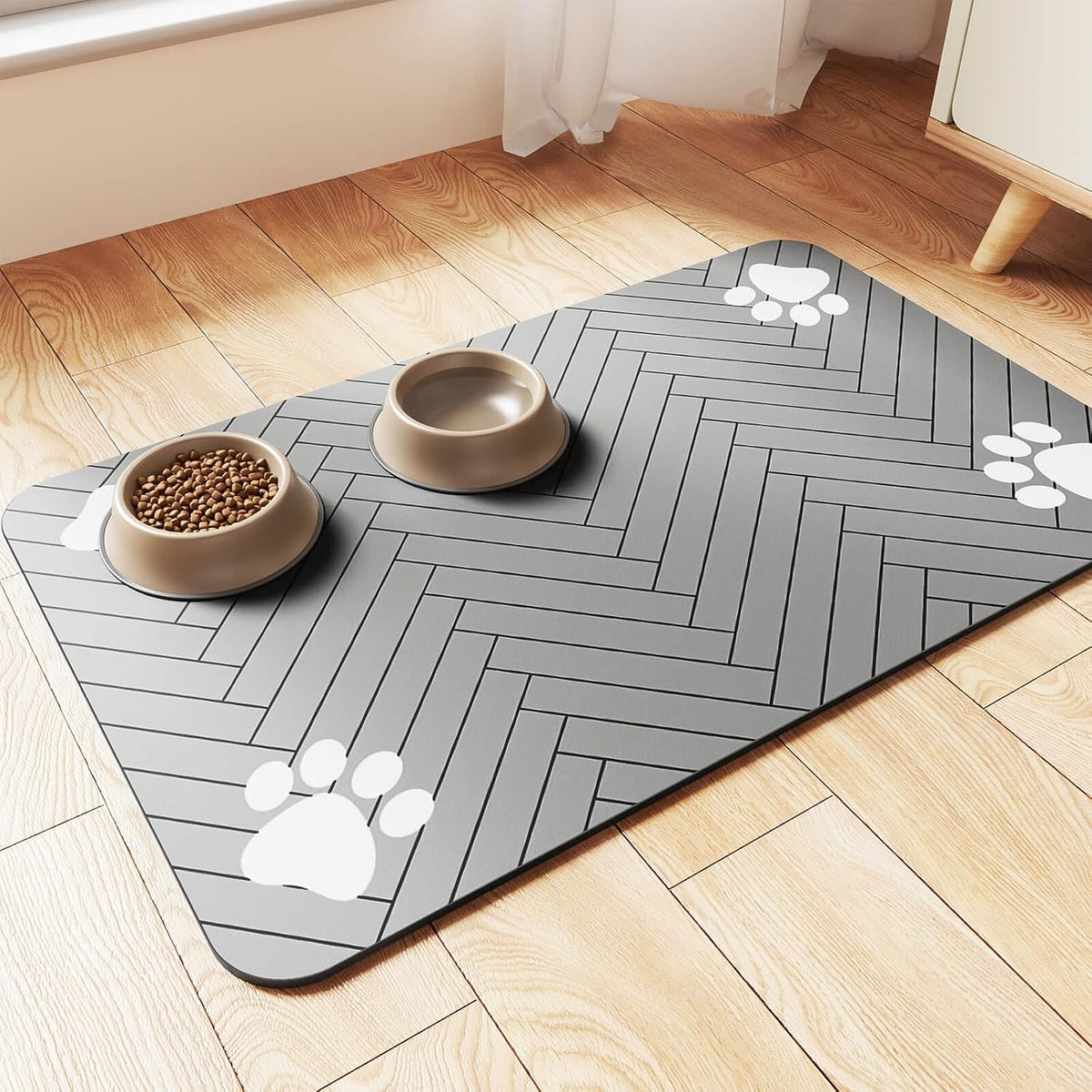 Tapis d'alimentation pour animaux – Absorbant, imperméable et antidérapant pour chats et chiens