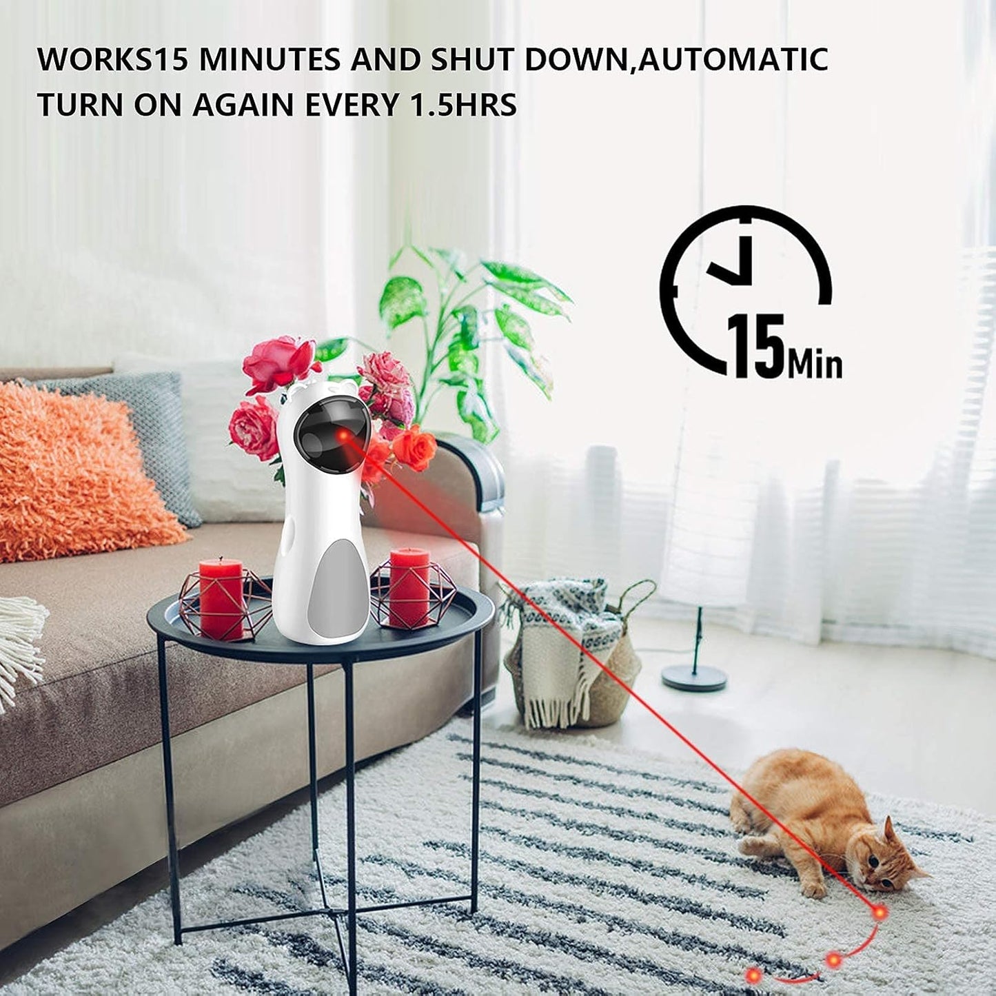 Automatic Laser Cat Toy – USB Rechargeable Interactive Laser