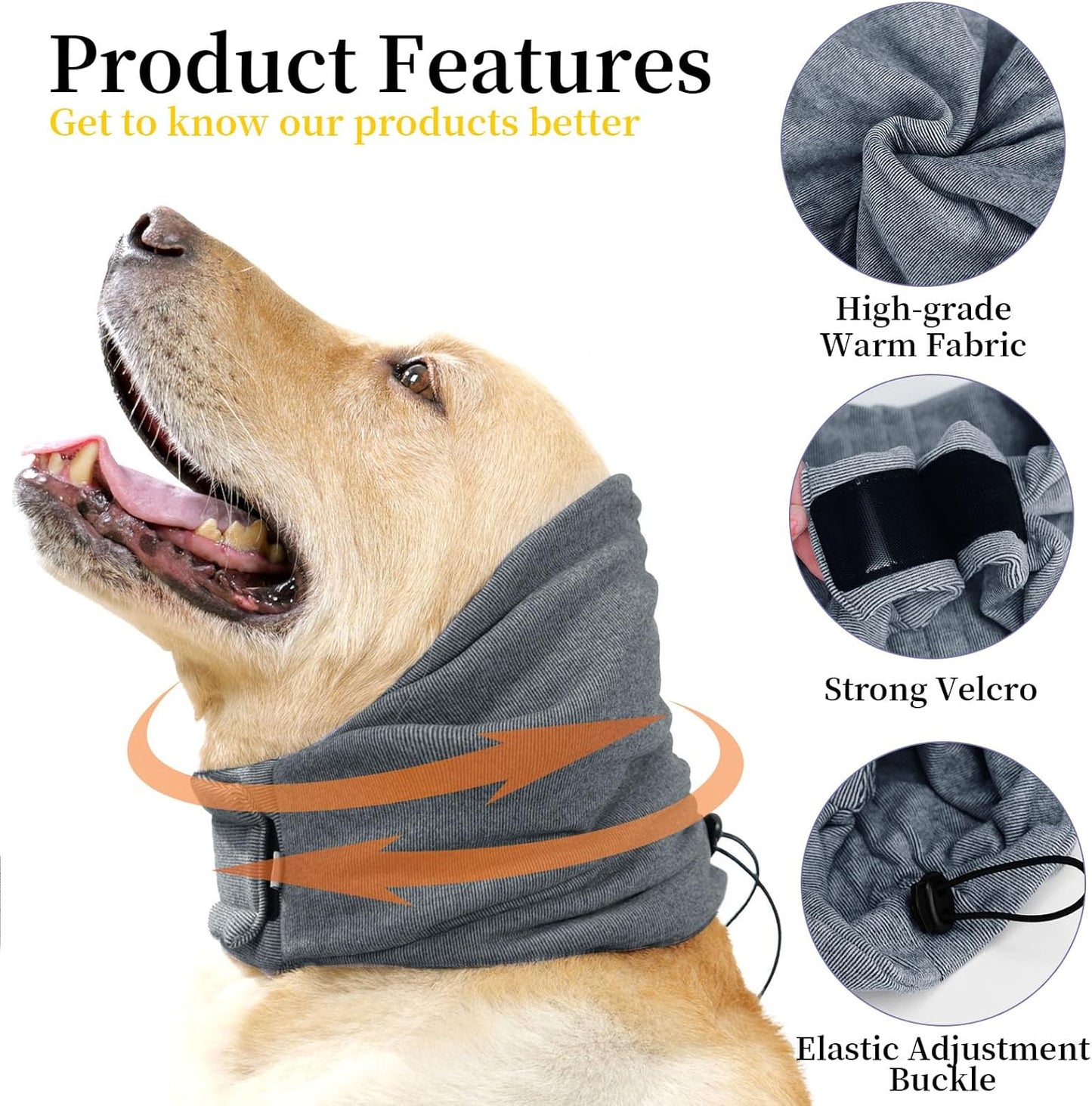 Cagoule Protectrice pour Chiens – Chaude & Anti-Bruit