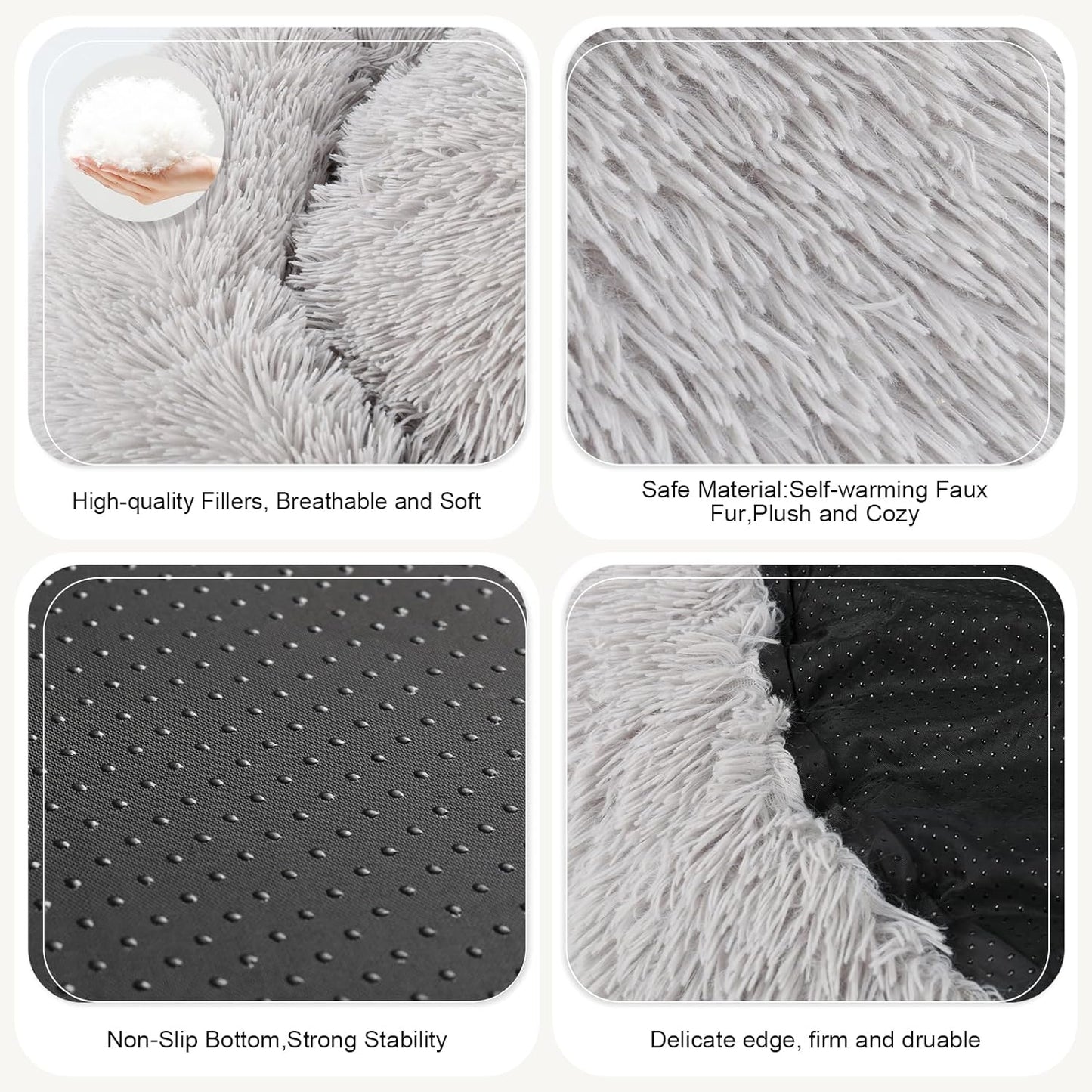 Pet Bed Comfy, non-slip, Plush, Round Shape