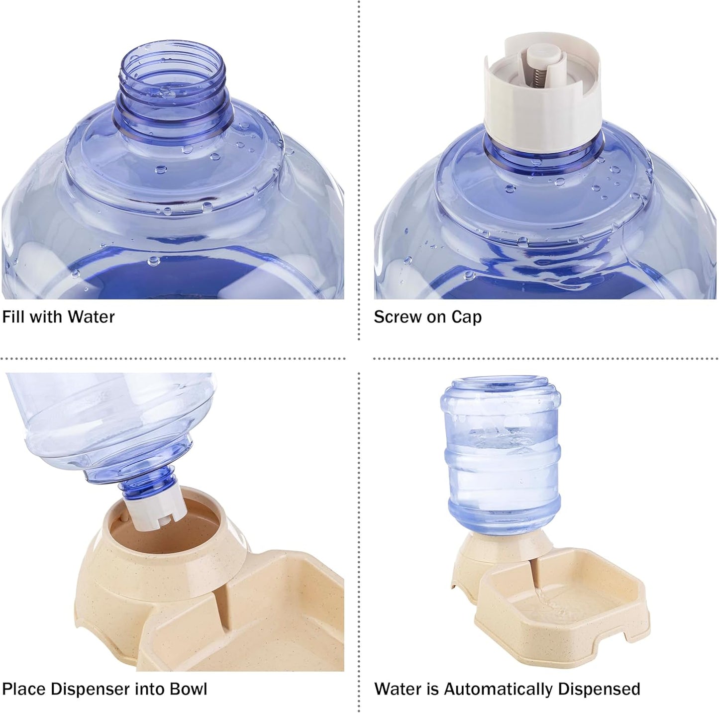 Mangeoire Automatique pour Chat et Chien - Ensemble Distributeur de Nourriture et d'Eau avec Recharge par Gravité