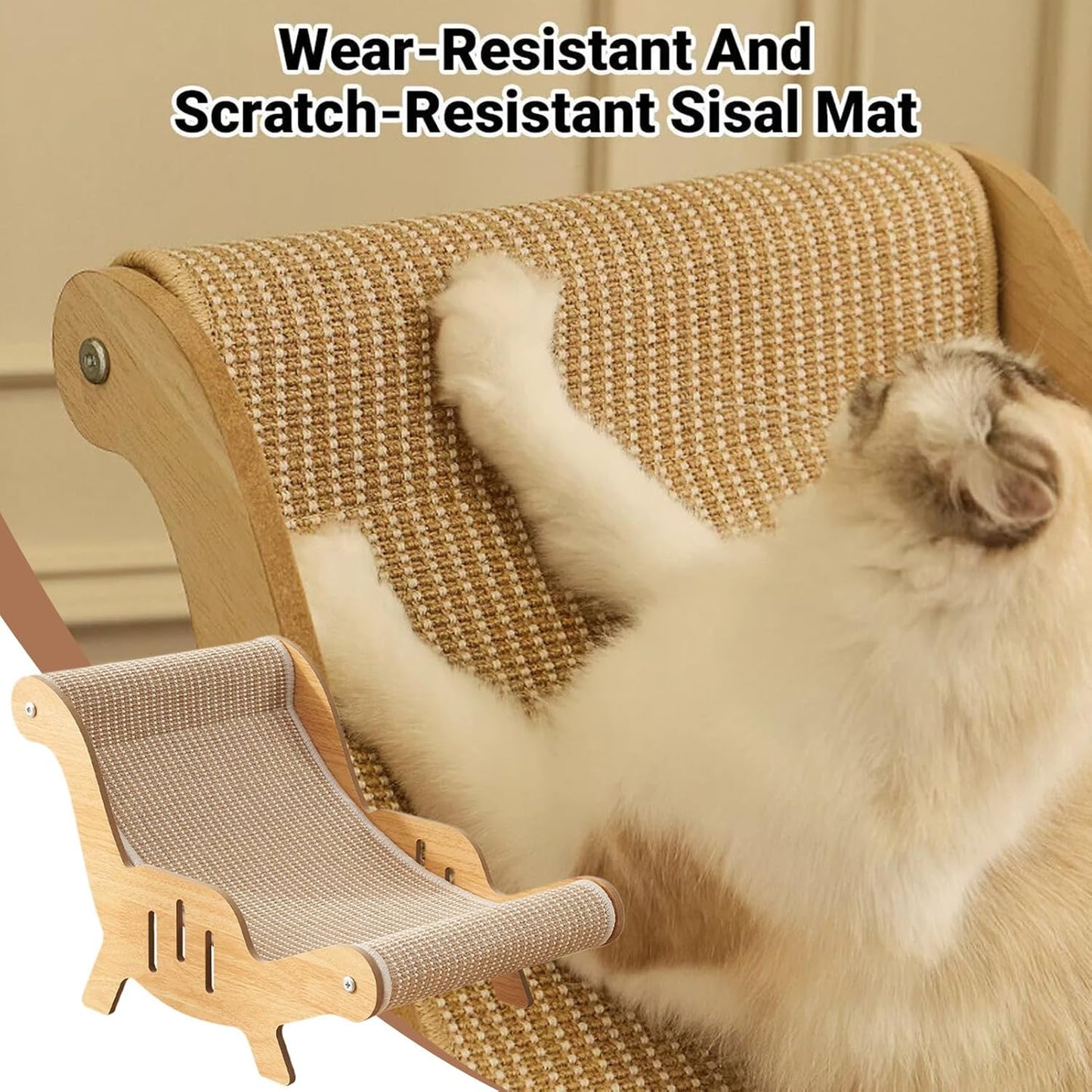 Chaise Griffoir pour Chat – Structure en Bois avec Sisal