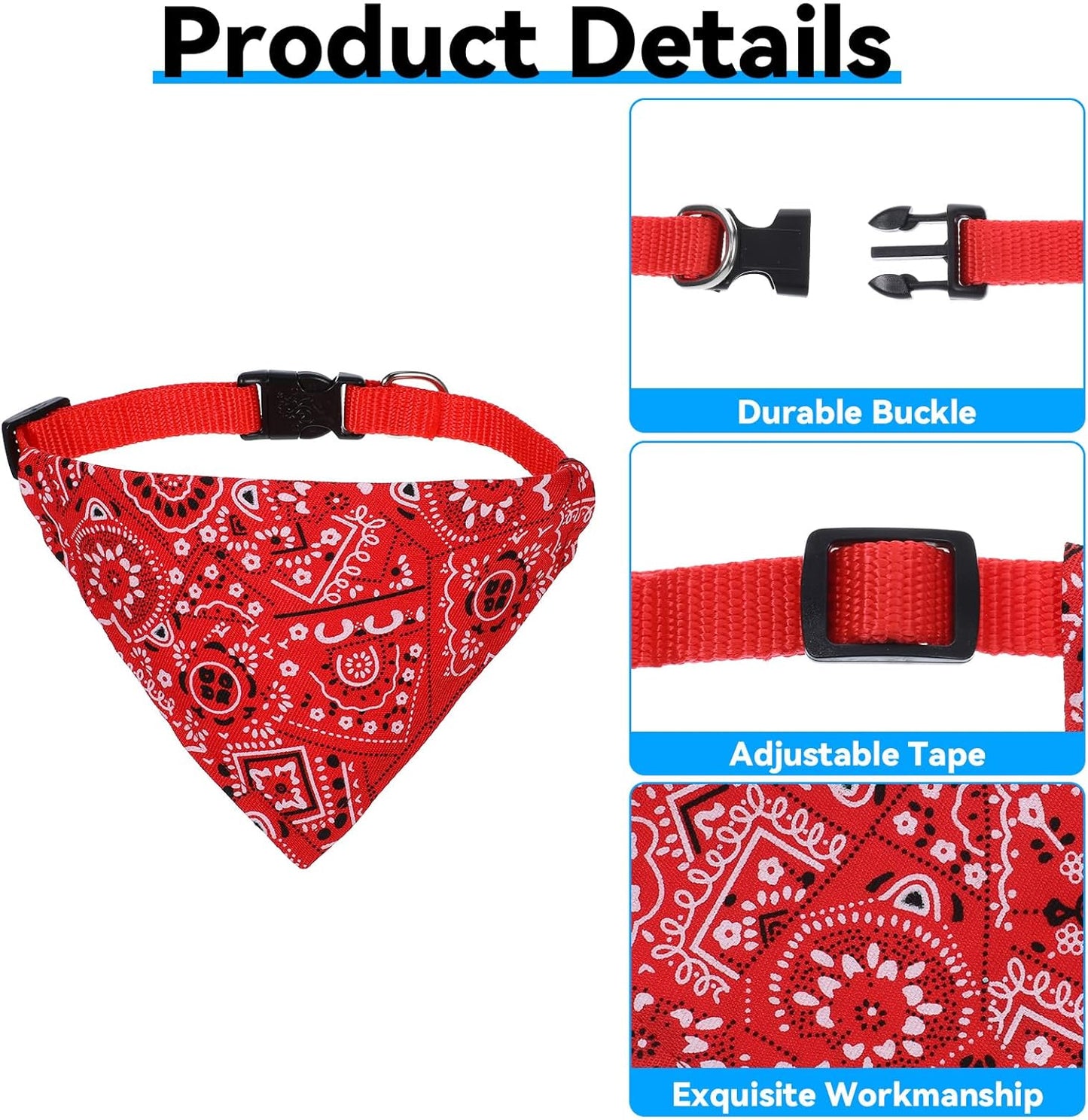 Collier Bandana pour Chien & Chat – Foulard Réglable avec Boucle Sécurité