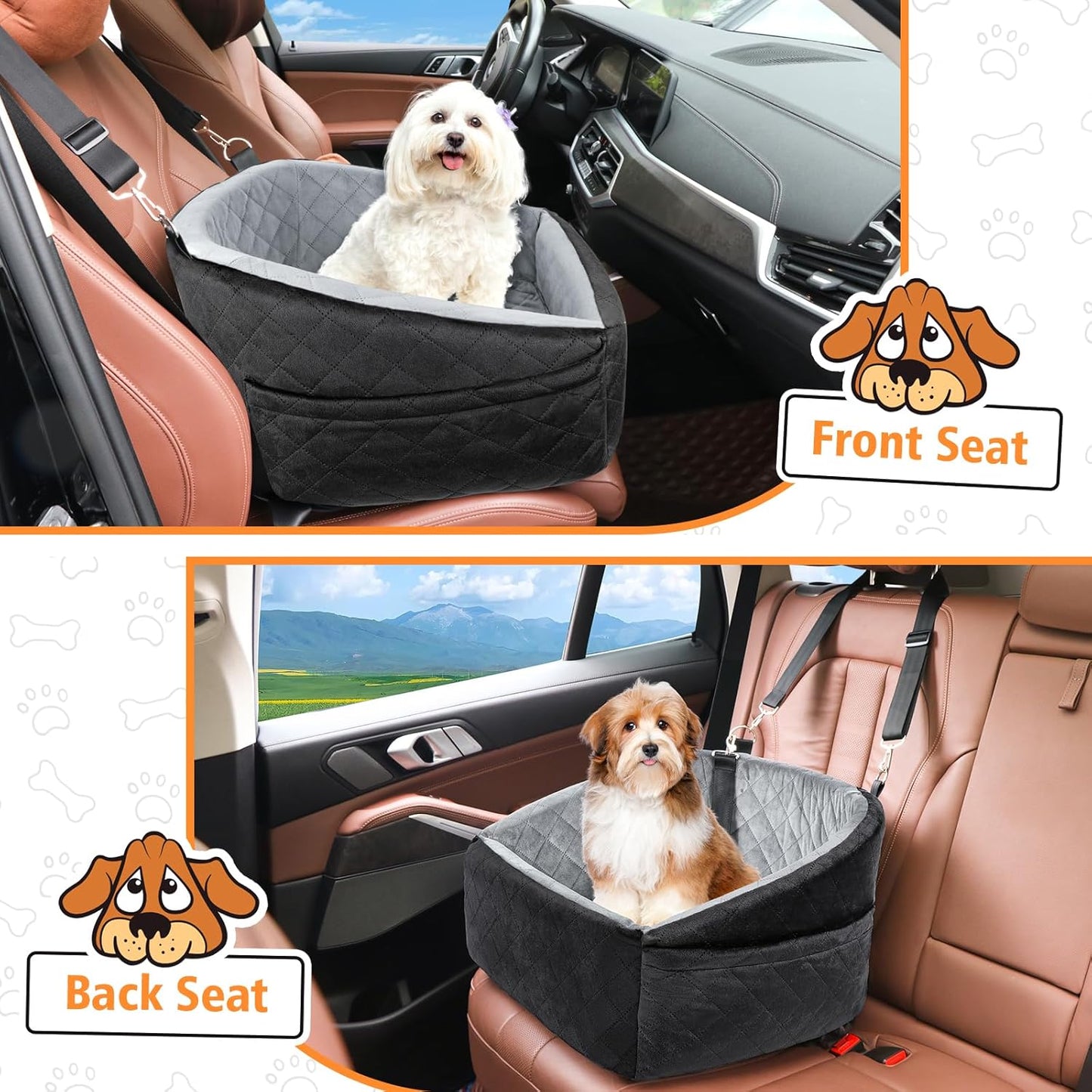 Siège Auto pour Chien – Lit Rehausseur Lavable pour Petits Animaux