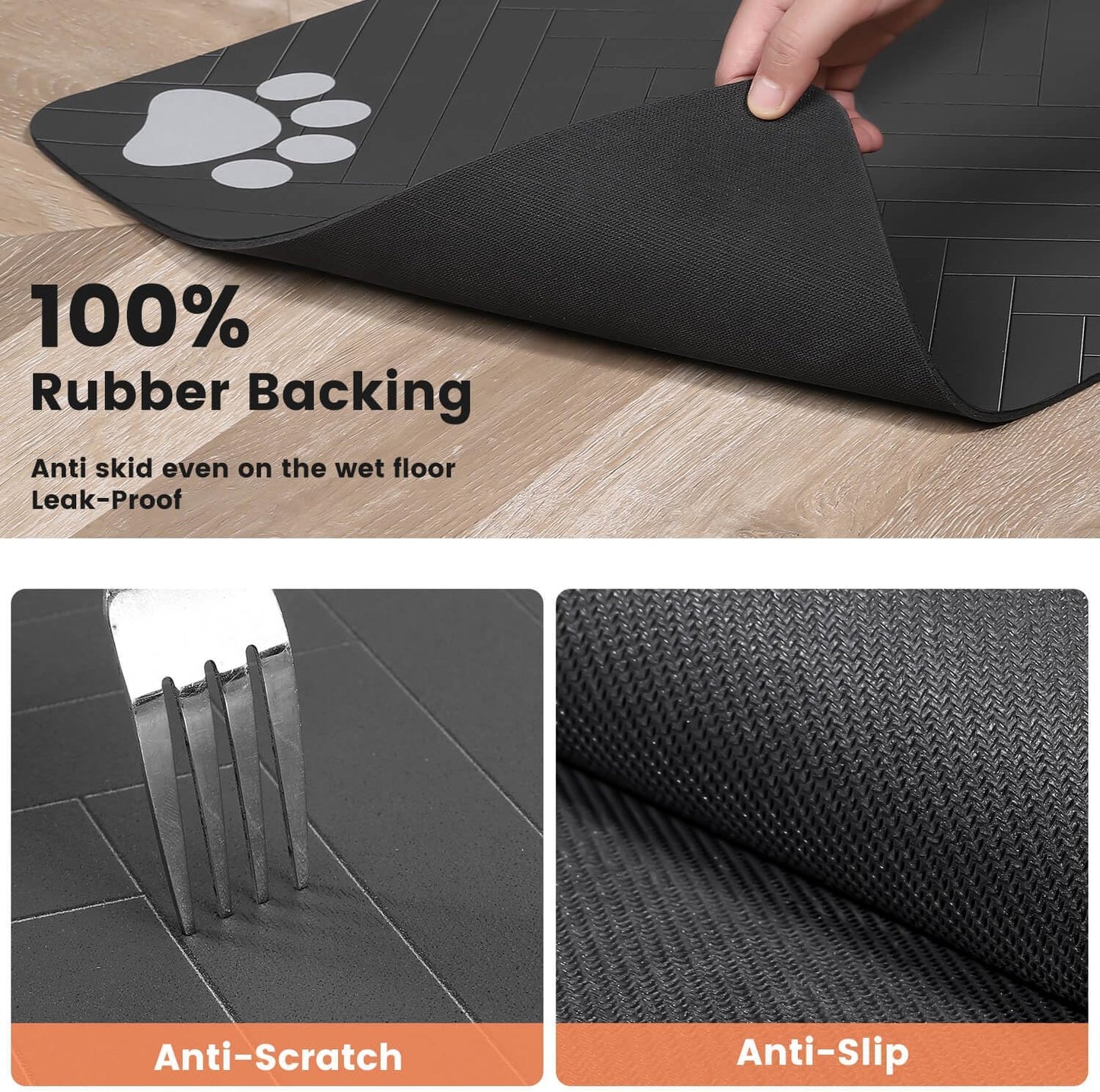 Tapis d'alimentation pour animaux – Absorbant, imperméable et antidérapant pour chats et chiens